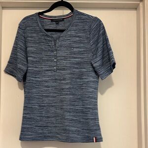 Tommy Hilfiger Navy Patterned Knit Top